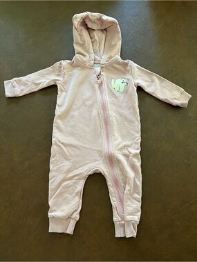 Hanna Andersson Pink French Terry Halloween Cat Romper 18-24M